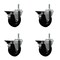 Service Caster 4'' Hard Rubber Wheel Swivel 7/16'' Grip Ring Stem Caster Set with Brake, 4PK SCC-GR20S414-HRS-PLB-716138-4 - alternate 1